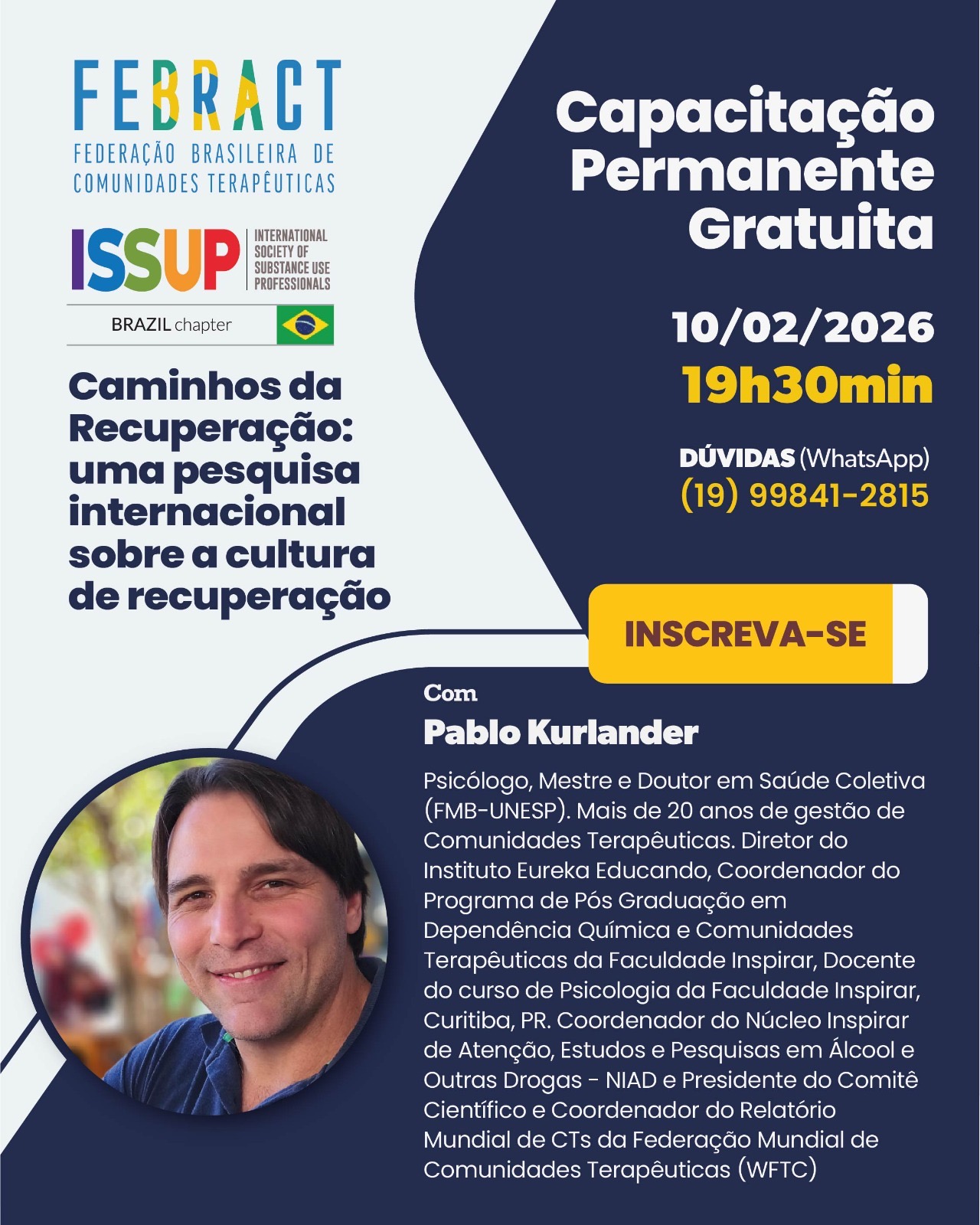 Capacitação Capítulo Nacional ISSUP Brasil | Global Recovery Network