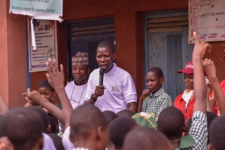 Mr Taiwo while speaking to the students