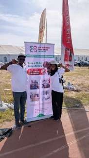 CEO founder (Simon Gwary) with Youth Ambassador(Jemimah Emmanuel) at the 2025 Pharmaceutical society of Nigeria conference 2025