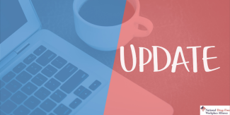 a view of a laptop and coffee cup with the word update across the view