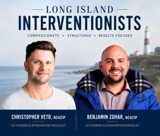 Christopher Veto, NCACIP, and Benjamin Zohar, NCACIP, Long Island interventionists specializing in family addiction intervention, treatment navigation, and recovery support across Nassau and Suffolk Counties.