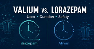 Clinical comparison of Valium and lorazepam showing uses, duration and safety