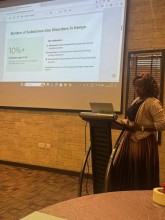 Mrs Kui Mucara Secretary Addictions Prevention and Rehabilitation Association of Kenya (APRAK) and Founder Nueva Esperanza Treatment and Wellness Centre at the Mental Health Stakeholders Proposal Development and Writing Process Meeting